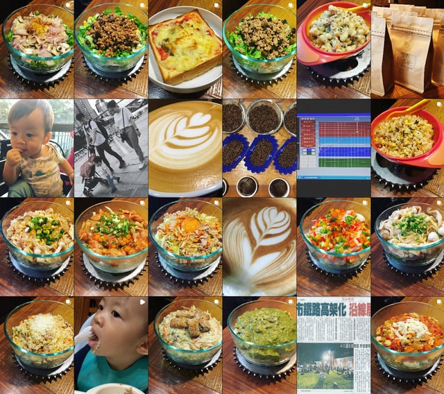Instagram 九宮格：丼飯之外的焗烤、炒飯、義大利麵，以及拉花咖啡與手沖濾掛包